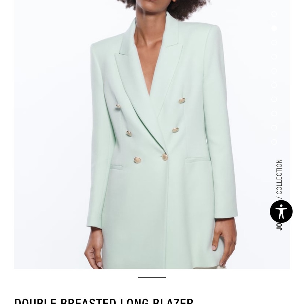 Women Zara DOUBLE BREASTED LONG BLAZER